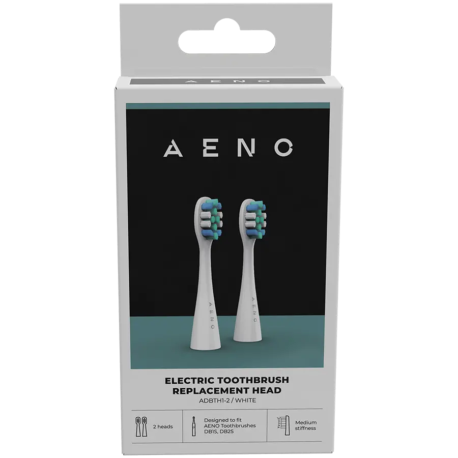 AENO Replacement toothbrush heads, White, Dupont bristles, 2pcs in set (for ADB0001S/ADB0002S) - image 1