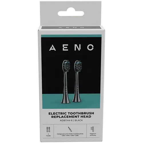 AENO Ανταλλακτικές κεφαλές οδοντόβουρτσας, Μαύρο, τρίχες Dupont, 2 τεμ. στο σετ (για ADB0004/ADB0006 και ADB0003/ADB0005) - 2