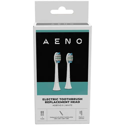 AENO Replacement toothbrush heads, White, Dupont bristles, 2pcs in set (for ADB0003/ADB0005 and ADB0004/ADB0006) - image 1