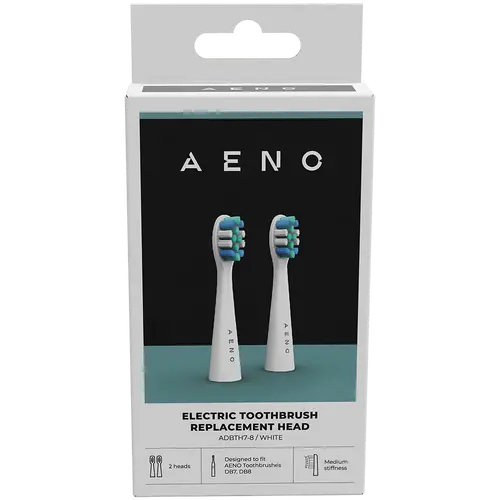 AENO Replacement toothbrush heads, White, Dupont bristles, 2pcs in set (for ADB0007/ADB0008) - image 1