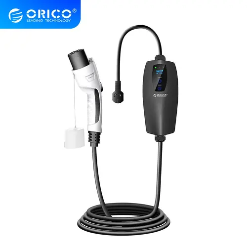 Orico Мобилна зарядна станция за електромобил EV-CHARGER 16A 1-phase Type-2 EU port, 5m cable - AUG416-EU-05-BK