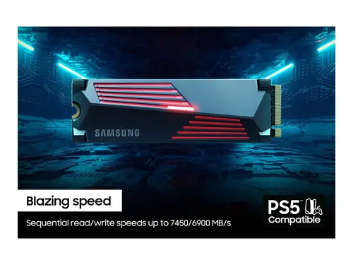 Hard disk, Samsung SSD 990 PRO 4TB Heatsink PCIe 4.0 NVMe 2.0 M.2 V-NAND 3-bit MLC, criptare 256-bit, Citire 7450 MB/s Scriere 6900 MB/s - 2