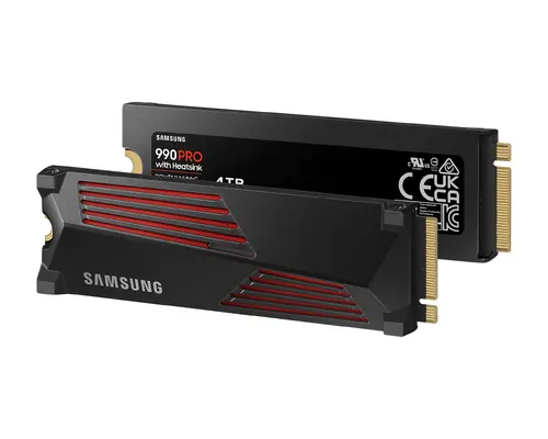 Твърд диск, Samsung SSD 990 PRO 4TB Heatsink PCIe 4.0 NVMe 2.0 M.2 V-NAND 3-bit MLC, 256-bit Encryption, Read 7450 MB/s Write 6900 MB/s - image 2