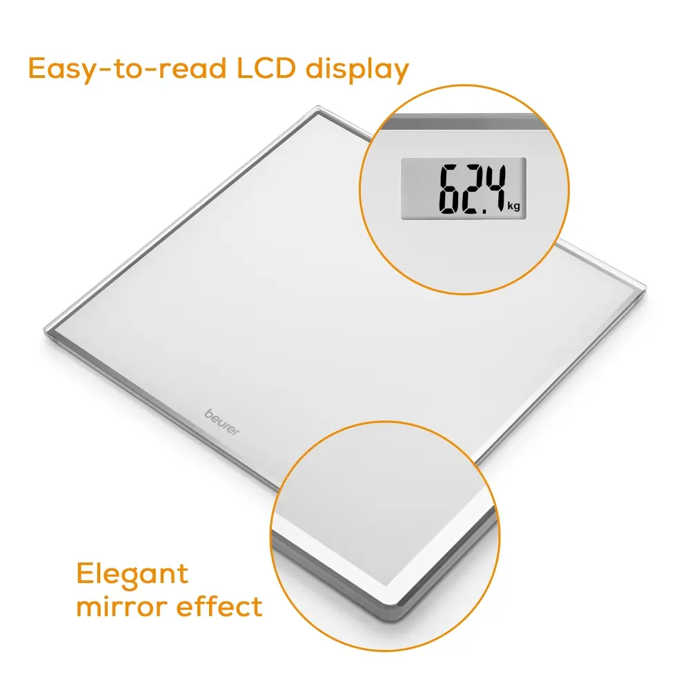 Cântar, Beurer GS 120 Kompakt Glass cântar de baie negru; Oprire automată, indicator de suprasarcină; 150 kg / 100 g - image 4