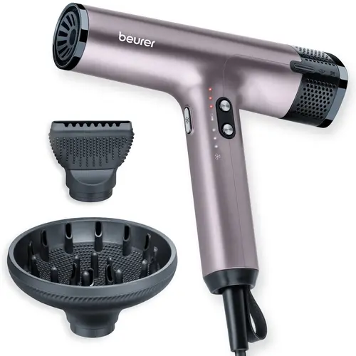 Сешоар, Beurer HC 100 Excellence Hair dryer, ECO technology, lightweight and ergonomic, Slim, magnetic nozzle and diffuser, Ion function, 4 temperature and blower settings, Integrated memory function