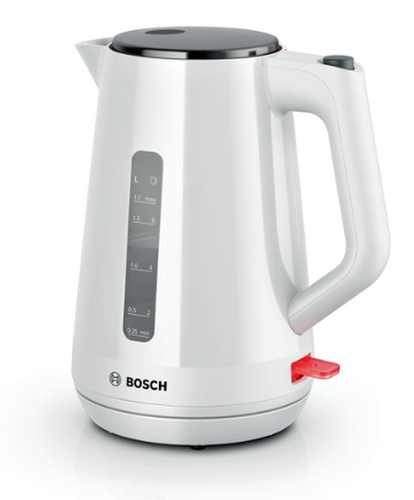 Електрическа кана, Bosch TWK1M121, MyMoment Plastic Kettle, 2400 W, 1.7 l, Cup indicator, Limescale filter, Triple safety function, White