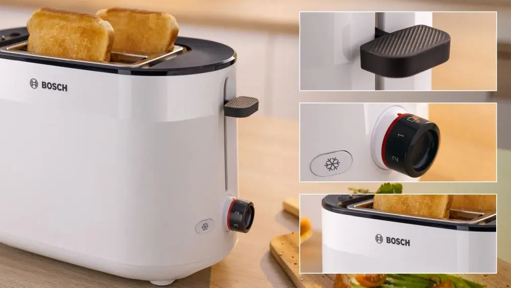 Prăjitor de pâine, Bosch TAT2M121, MyMoment Compact toaster, 950 W, Oprire automată, Setare de decongelare și reîncălzire, Grătar de încălzire - image 2
