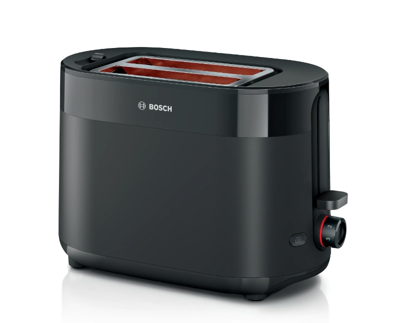 Тостер, Bosch TAT2M123, MyMoment Compact toaster, 950 W, Auto power off, Defrost and reheat setting, Integrated warming grid, High lift, Black