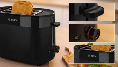 Prăjitor de pâine, Bosch TAT2M123, MyMoment Compact toaster, 950 W, oprire automată, setare pentru decongelare și reîncălzire, grătar de încălzire - 4
