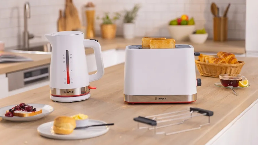 Тостер, Bosch TAT4M221, MyMoment Compact toaster, 950 W, Auto power off, Defrost and reheat setting, Removable and foldable bun attachment, High lift, White - image 2