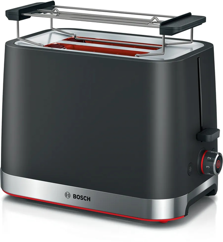 Тостер, Bosch TAT4M223, MyMoment Compact toaster, 950 W, Auto power off, Defrost and reheat setting, Removable and foldable bun attachment, High lift, Black