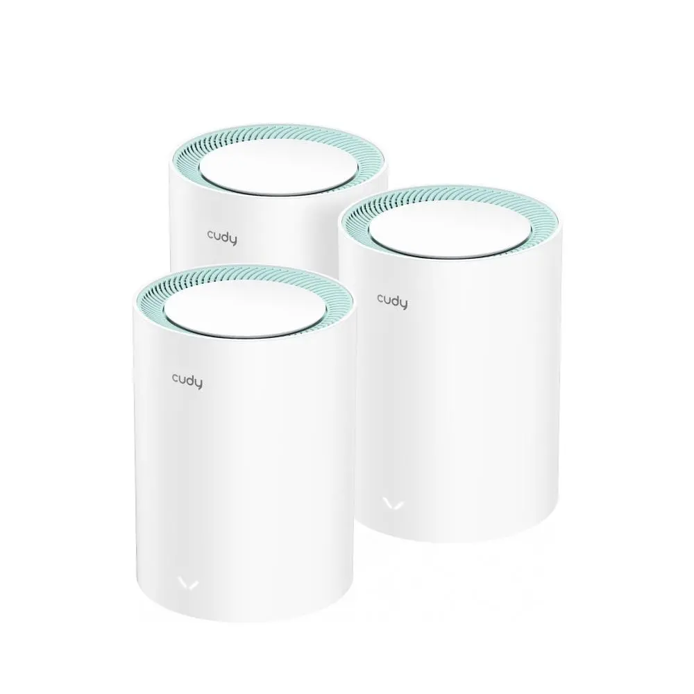Безжичен рутер Cudy M1300, 3-pack, AC1200 Dual Band, 2.4/5 GHz, 300 - 867 Mbps