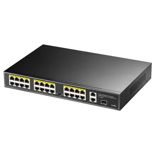 Суич Cudy FS1026PS1, 24 x 10/100 PoE+ Switch 2 x Gigabit порта, 1 x SFP Slot - image 1