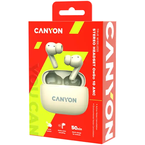 CANYON headset OnGo TWS-10 ANC+ENC Beige - image 7