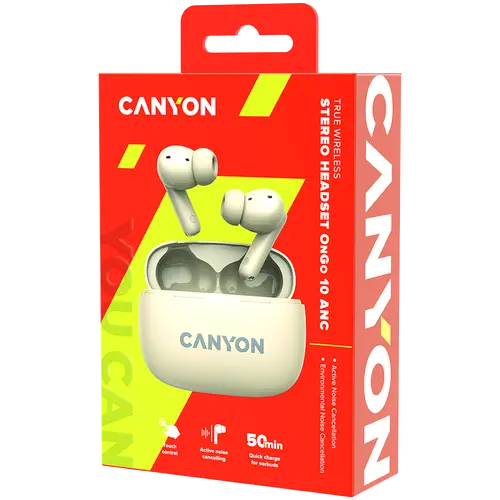 CANYON headset OnGo TWS-10 ANC+ENC Beige - image 8