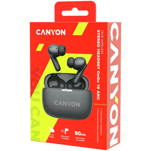 Headset Canyon OnGo TWS-10 ANC+ENC Grey (CNS-TWS10BK) - image 8