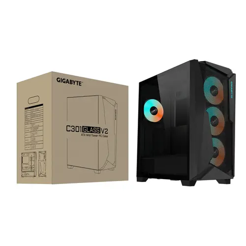 Кутия Gigabyte C301 Black V2, TG, Mid-Tower - image 7