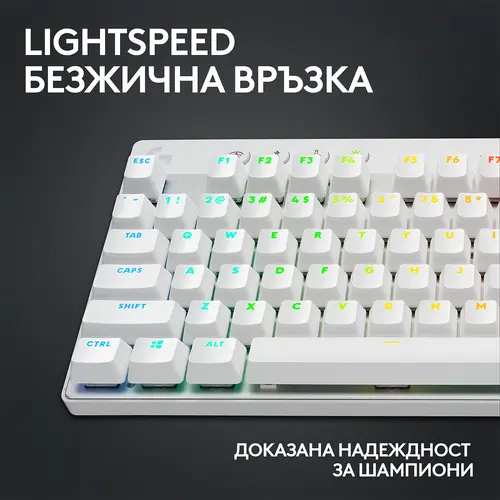 Клавиатура, Logitech G PRO X TKL LIGHTSPEED Gaming Keyboard - WHITE - US INT'L - 2.4GHZ/BT - N/A - EMEA28-935 - TACTILE - image 4