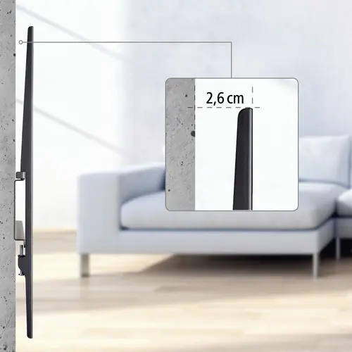 Suport de perete pentru TV Hama Ultraslim FIX ,XL, 90", 229 cm, 800х400, până la 100 kg - 3