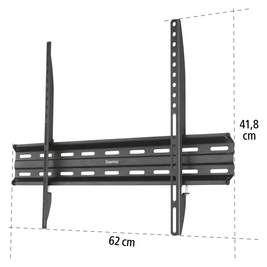 Επιτοίχια βάση TV, FIX, μαύρη, 600x400, 190 cm (75"), 220813 - image 3