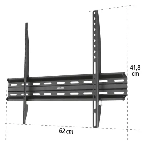 Επιτοίχια βάση TV, FIX, μαύρη, 600x400, 190 cm (75"), 220813 - 4