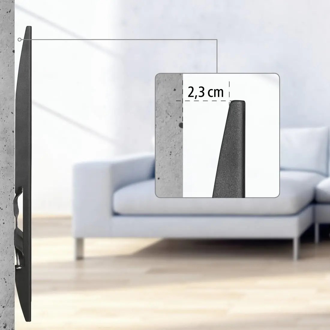 Επιτοίχια βάση TV, FIX, μαύρη, 600x400, 190 cm (75"), 220813 - image 4