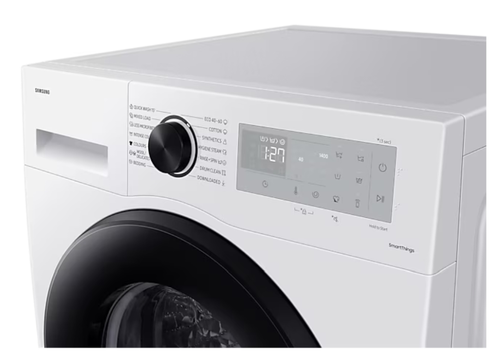 Пералня, Samsung WW90CGC04DAHLE, Washing Machine, 9 kg, 1400 rpm,  Digital inverter motor, Energy Efficiency A, Spin Efficiency B, Eco Bubble, Bubble Soak, Hygiene Steam, WiFi , Smart Things, AI Energy mode, White, Black door - image 7