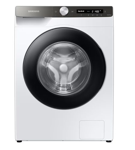 Пералня, Samsung WW80T534DATAS7, Washing Machine, 8 kg, 1400 rpm,  Digital inverter motor, Energy Efficiency A, Spin Efficiency B, AI Control, Auto dispense, Eco Bubble, Bubble Soak, Hygiene Steam, WiFi , Smart Things, AI Energy mode, White, Black door