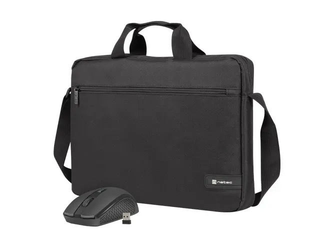 Комплект, Natec laptop bag WALLROO 2 15.6" with wireless mouse Black