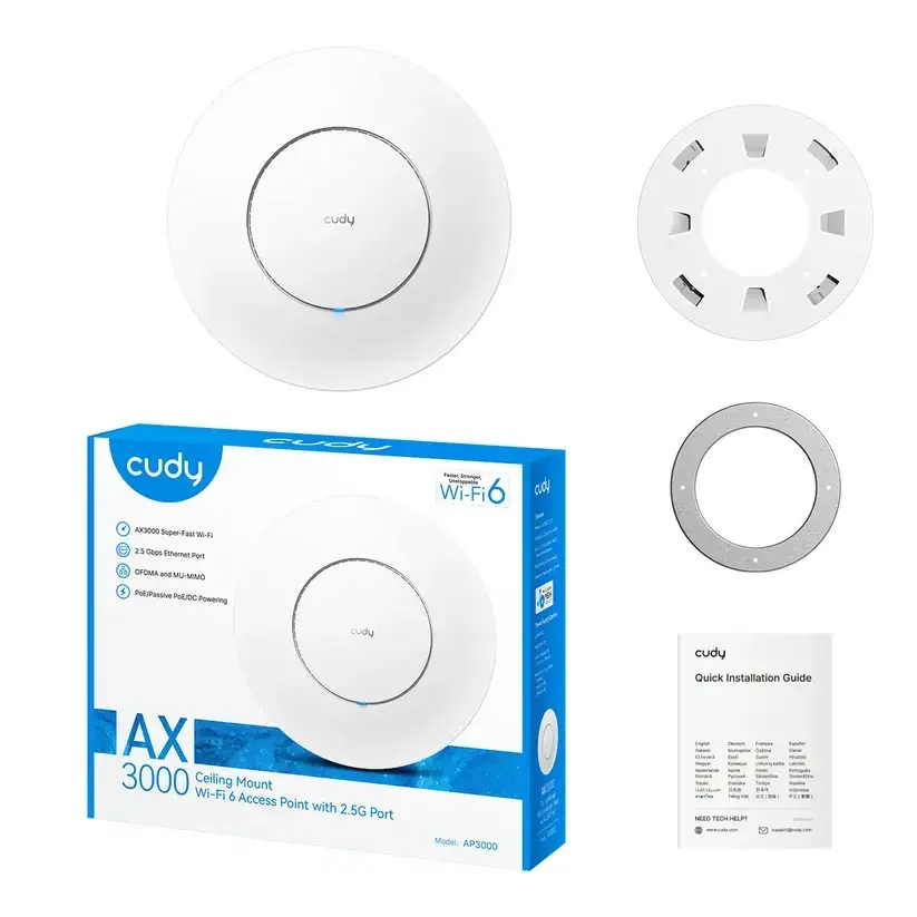 Ασύρματο σημείο πρόσβασης Cudy AP3000, AX3000, 2.4/5 GHz, 571 - 2402 Mbps, 1× 2.5 Gbps - image 4