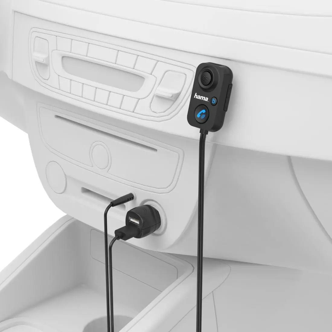 Receptor Bluetooth pentru mașină HAMA AUX-In, încărcător USB, 2.1 A, Hands-free, 14167 - image 1