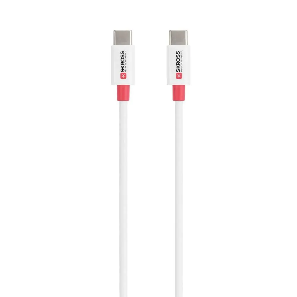 Cablu Skross, USB-C - USB-C 2.0 tată, 0.15 m, Alb