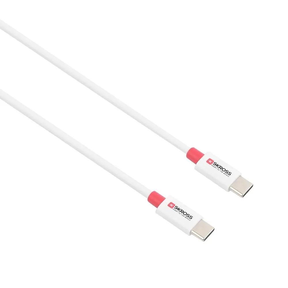 Кабел Skross, USB-C - USB-C 2.0 мъжко, 0.15 м, Бял - image 1