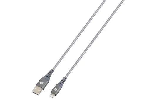 Cablu Skross, USB-A - Lightning, Împletitură metalică, 1.20 m, Gri - 1