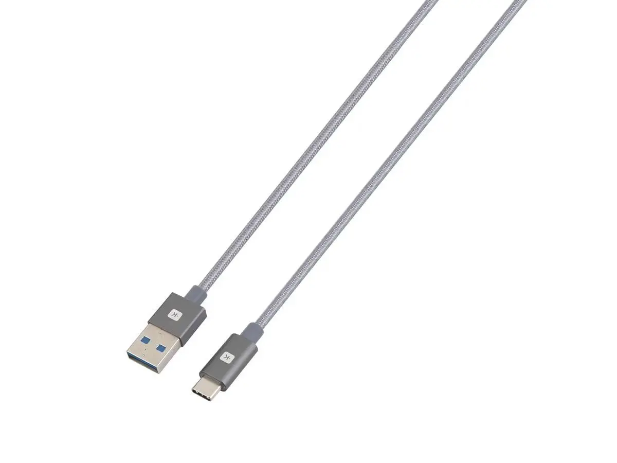 Καλώδιο Skross, USB-A - USB-C, Μεταλλική πλέξη, 1.20 m, Γκρι - image 1