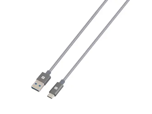 Cablu Skross, USB-A - USB-C, Împletitură metalică, 1.20 m, Gri - 2
