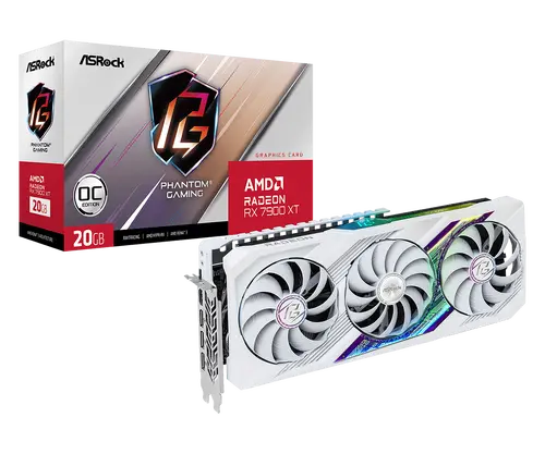 ASROCK Video Card AMD Radeon RX 7900 XT PHANTOM GAMING WHITE 20GB OC