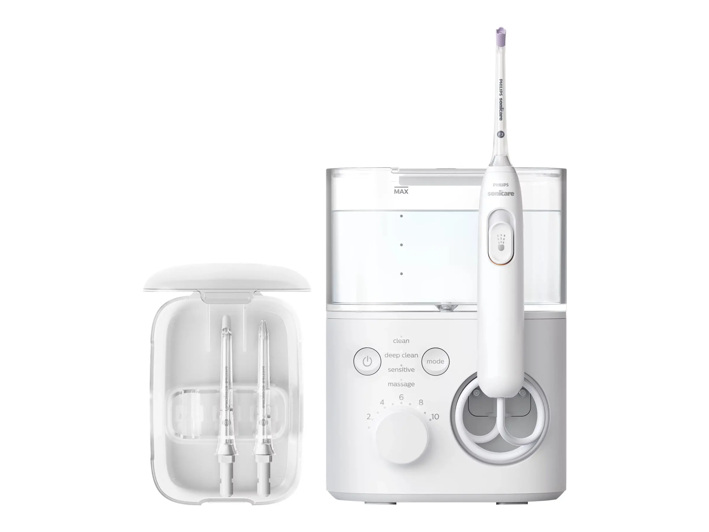 PHILIPS Cordless Power Flosser 7000 Τεχνολογία Quad Stream 4 λειτουργίες καθαρισμού με στοματικό ντους 10 επίπεδα έντασης