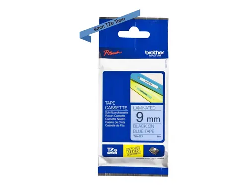 Консуматив, Brother TZe-521 Tape Black on Blue, Laminated, 9mm, 8m - Eco - image 3