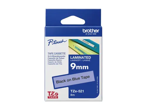 Tape BROTHER TZ Tape 9mm Black on Blue, Laminated, 8m lenght, for P-Touch