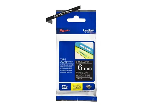 Консуматив, Brother TZe-315 Tape White on Black, Laminated, 6mm, 8m - Eco - image 3