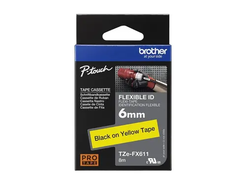 Лента TEZ Tape 6mm Black on Yellow, Flexible, 8m lenght, for P-Touch - image 2