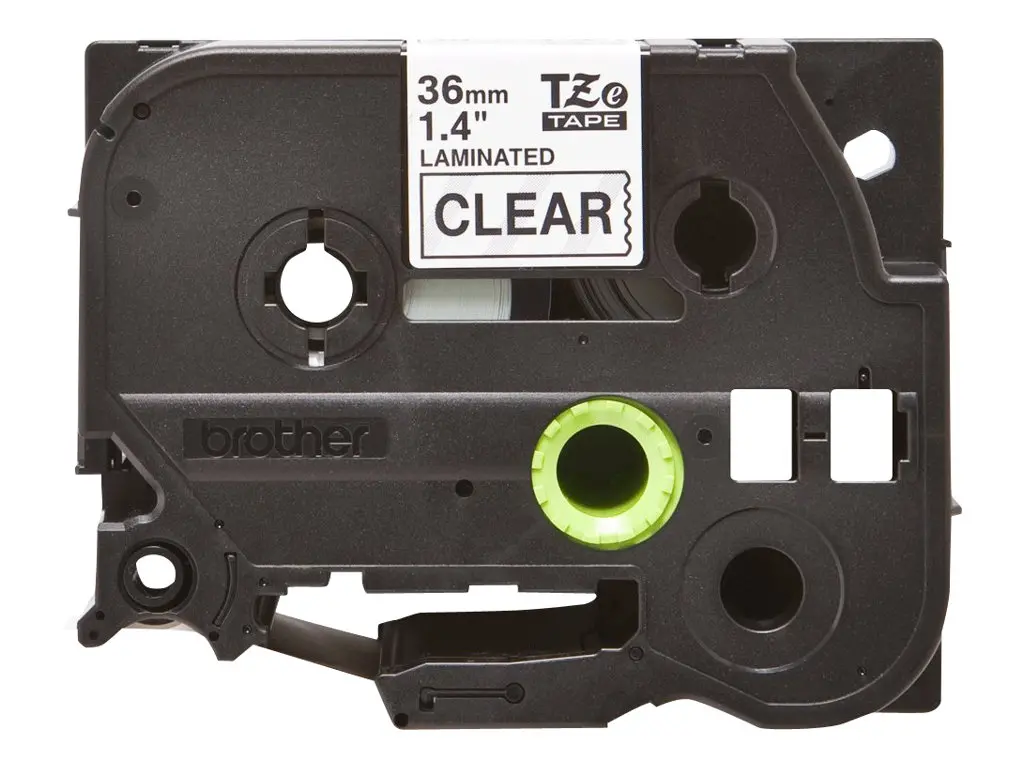 Лента TZ Tape BROTHER 36mm Black on Clear, Laminated, 8m lenght, for P-Touch