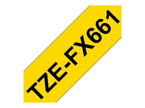 BROTHER TZEFX661 36mm Black on Yellow Flexible ID - image 2
