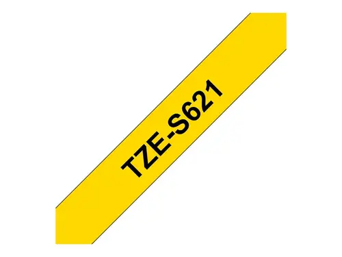 Tape BROTHER 9mm BLACK ON YELLOW ADHESIVE TAPE - image 1