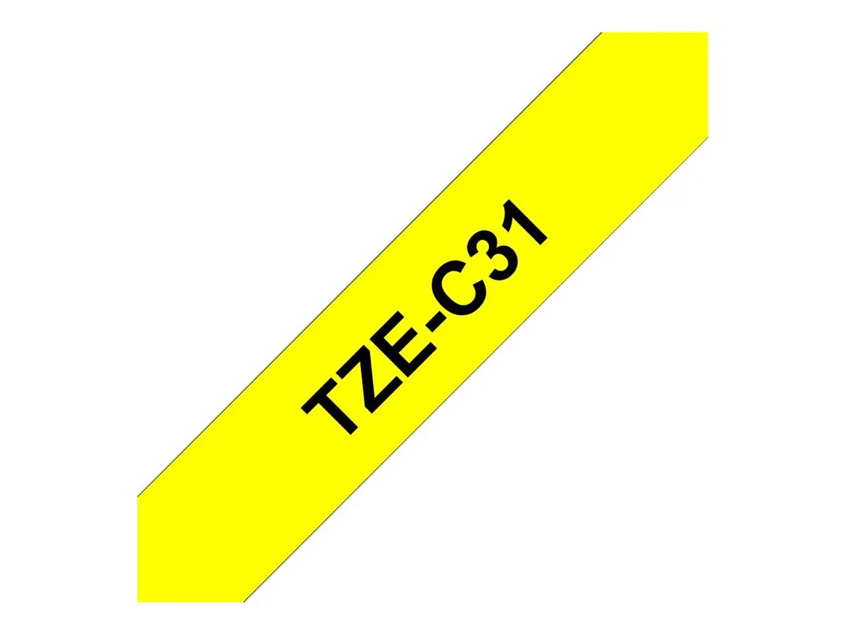 Консуматив, Brother TZe-C31 Black on Fluorescent Yellow, 12mm, 5m - image 1