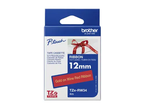 BROTHER textile tape gold/red 12mm/4m - image 4