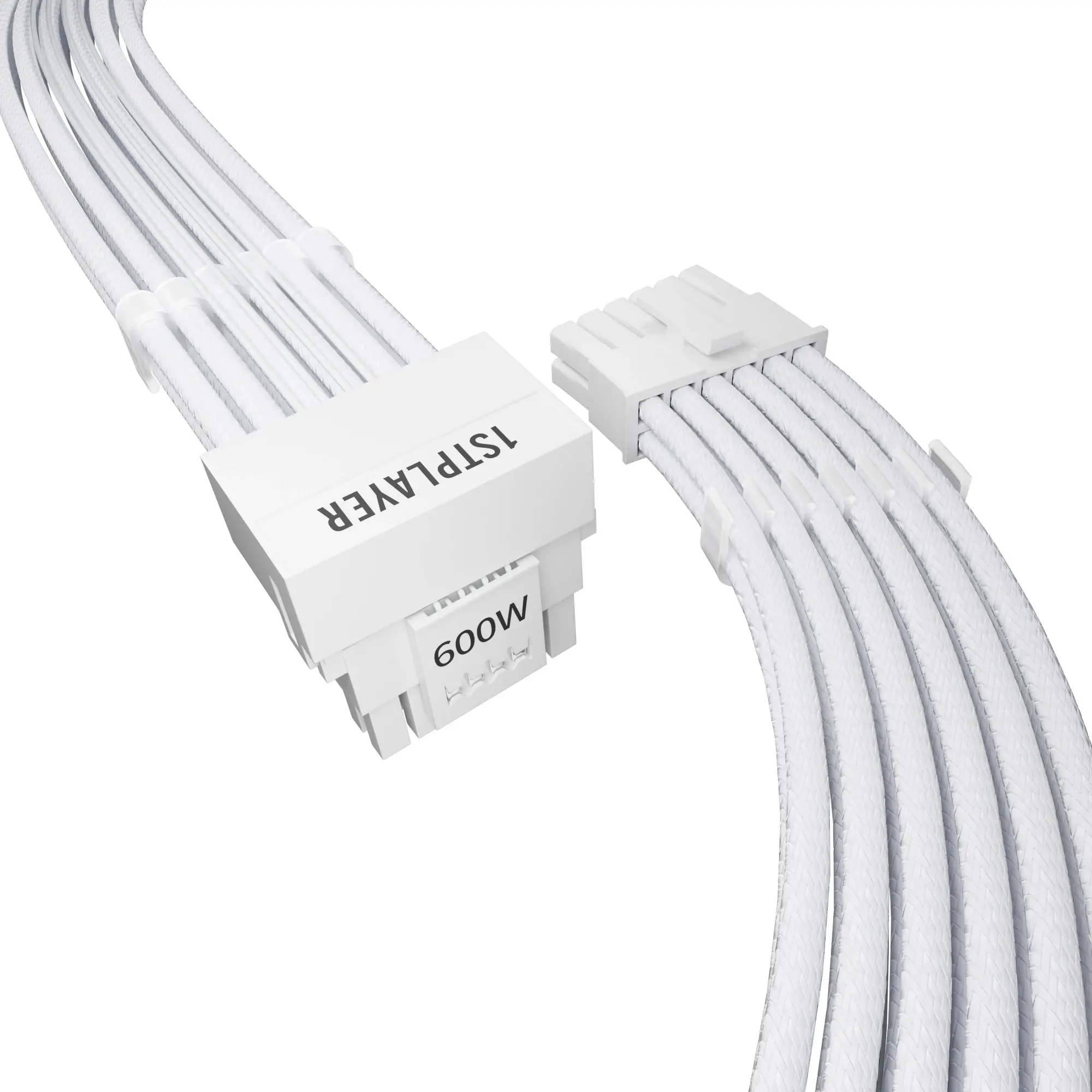 1stPlayer αρθρωτό καλώδιο Custom Sleeved Modding Cable White - PCIe 5.0 12VHPWR M/M - FM2-B-WH