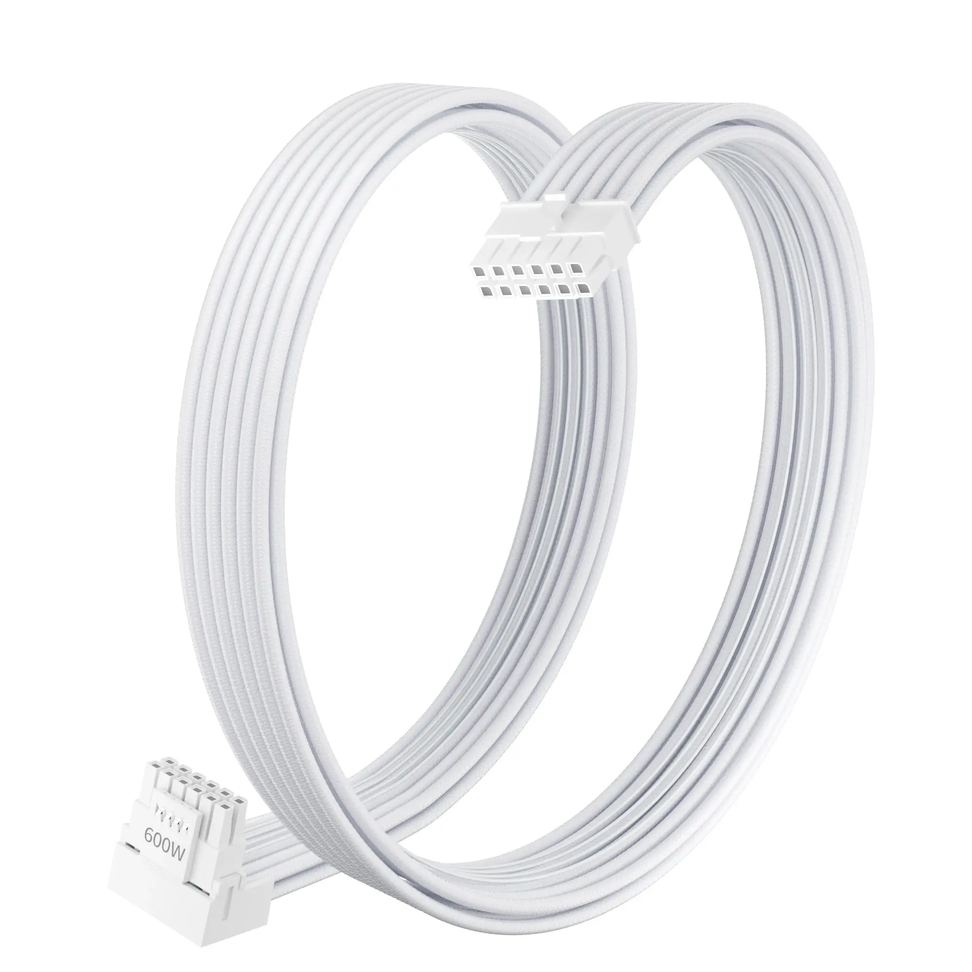 1stPlayer модулен кабел Custom Sleeved Modding Cable White - PCIe 5.0 12VHPWR M/M - FM2-B-WH - image 1