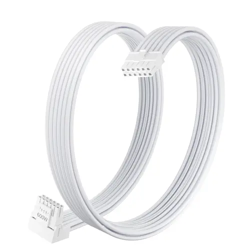 1stPlayer cablu modular Custom Sleeved Modding Cable White - PCIe 5.0 12VHPWR M/M - FM2-B-WH - 2